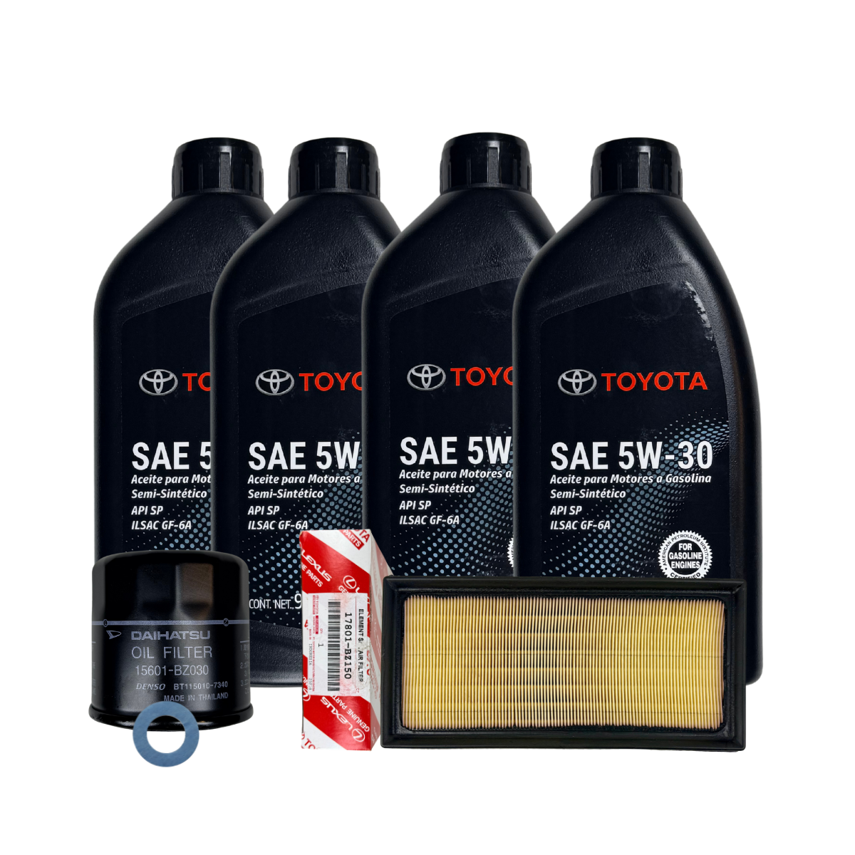 KIT DE AFINACION MAYOR ORIGINAL TOYOTA 5W30 AVANZA 1.5l 2016-2021