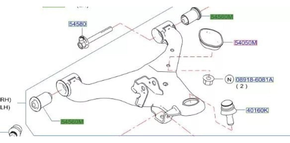 Buje De Horquilla Inferior Nissan Np300 2016-2024 Original
