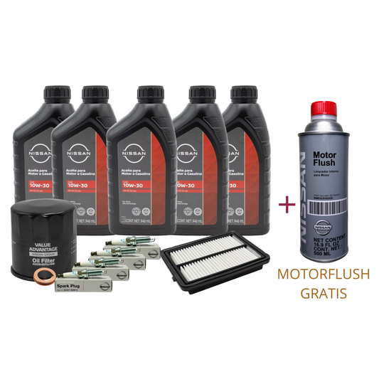 KIT DE AFINACION ORIGINAL 10W30 NISSAN KICKS 2016-2021 + MOTOR FLUSH DE REGALO