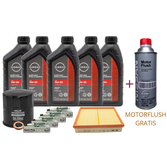 KIT DE AFINACION COMPLETA NP300 D23 5W30 ORIGINAL + MOTOR FLUSH DE REGALO