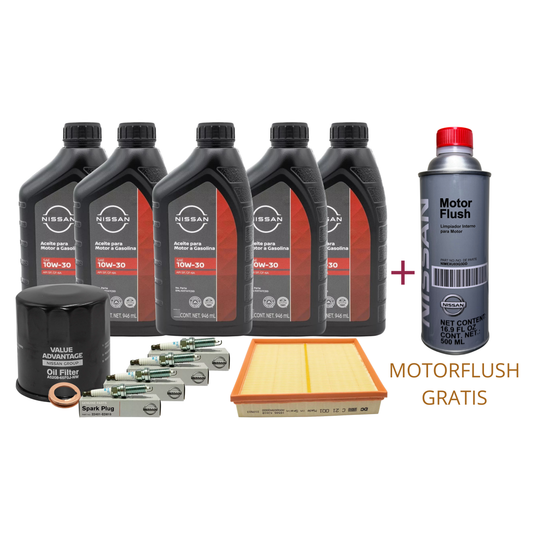 KIT DE AFINACION 10W30 NISSAN ORIGINAL NP300 2.5L D23 2016-2025 + MOTOR FLUSH DE REGALO