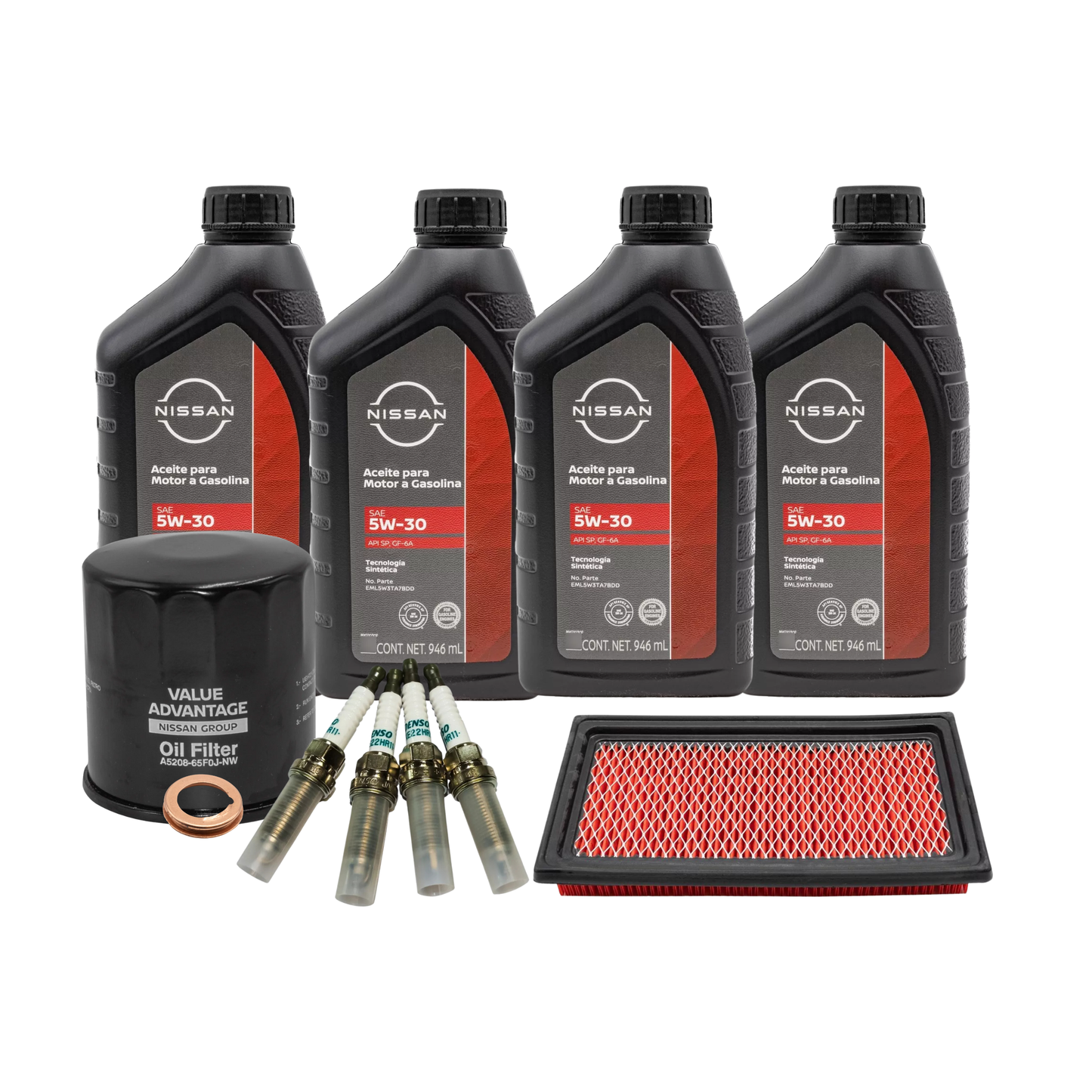KIT DE AFINACION 5W30 NISSAN VERSA 2012/2019 ORIGINAL