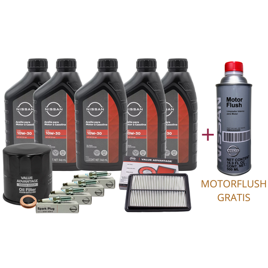 KIT DE AFINACION ORIGINAL 10W30 NISSAN X TRAIL T32 2014/2022 + MOTOR FLUSH DE REGALO